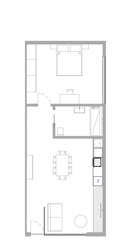 Planta do apartamento T1, M Space