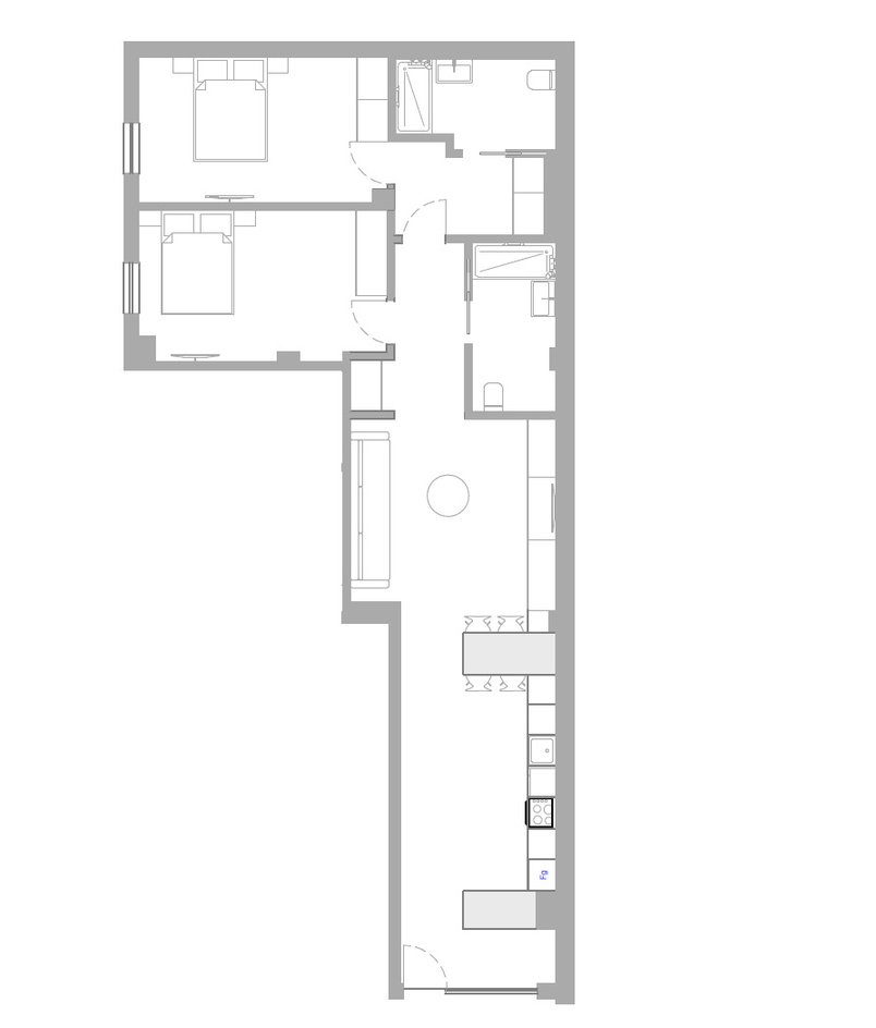 Plantas dos apartamentos T2, M Space